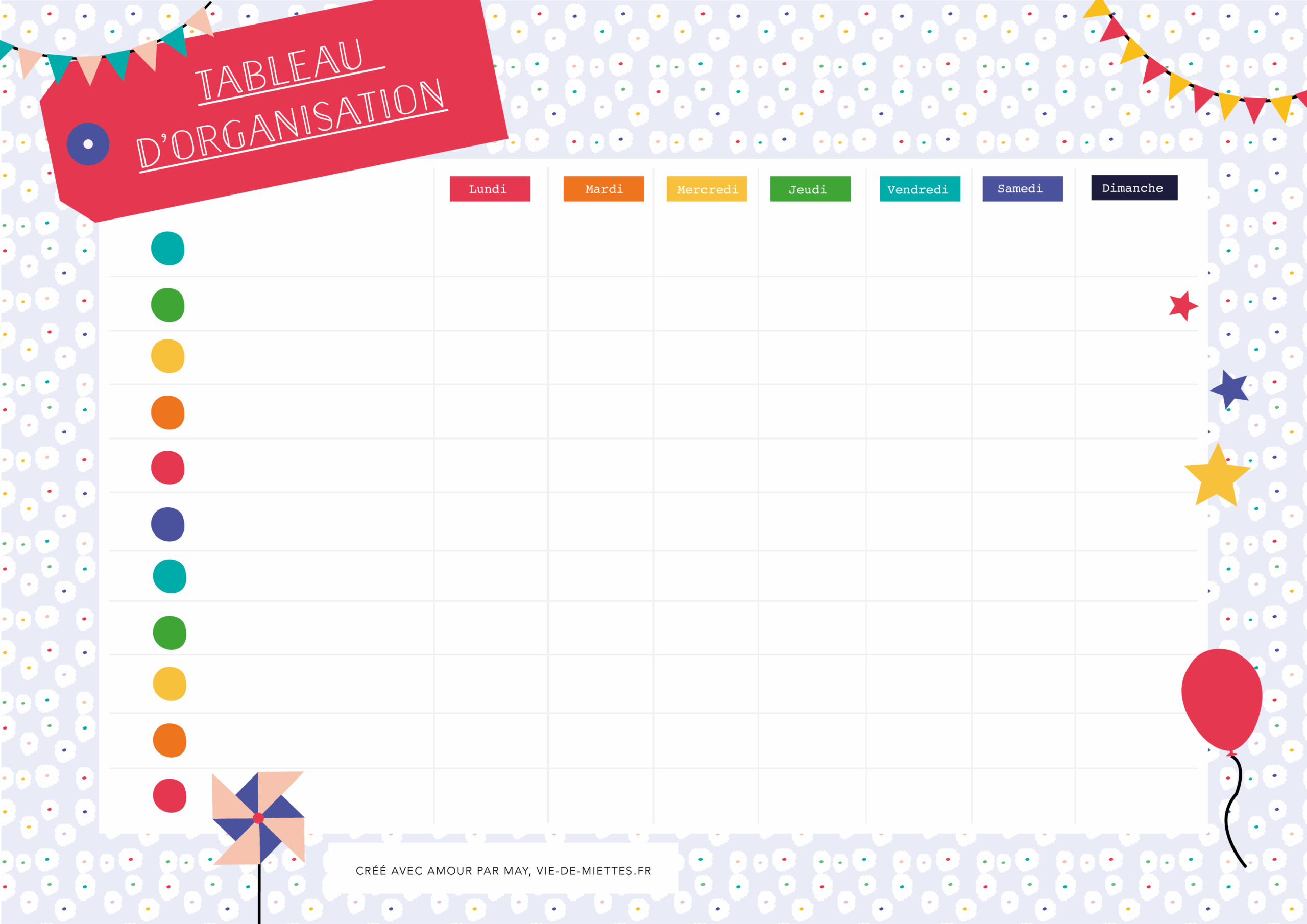 Kit Familial Pour S organiser Imprimer
