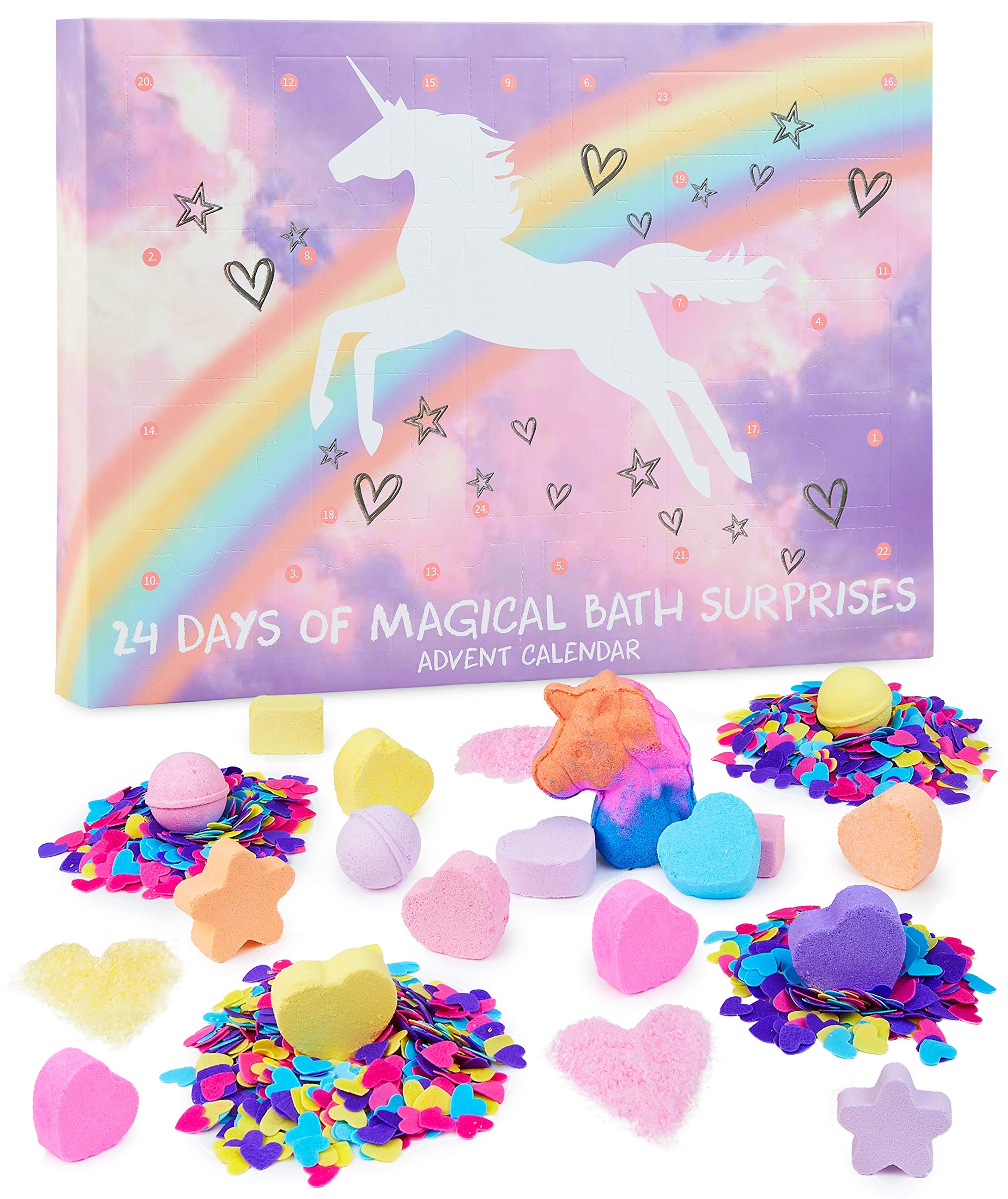 KreativeKraft Calendrier De L avent 2023 Boule De Bain Licorne Pour Enfant Fille Avec 24 Surprises Pour Le Bain D couvrir Unicorn Bath Bomb Advent Calendar Amazon fr Jeux Et Jouets