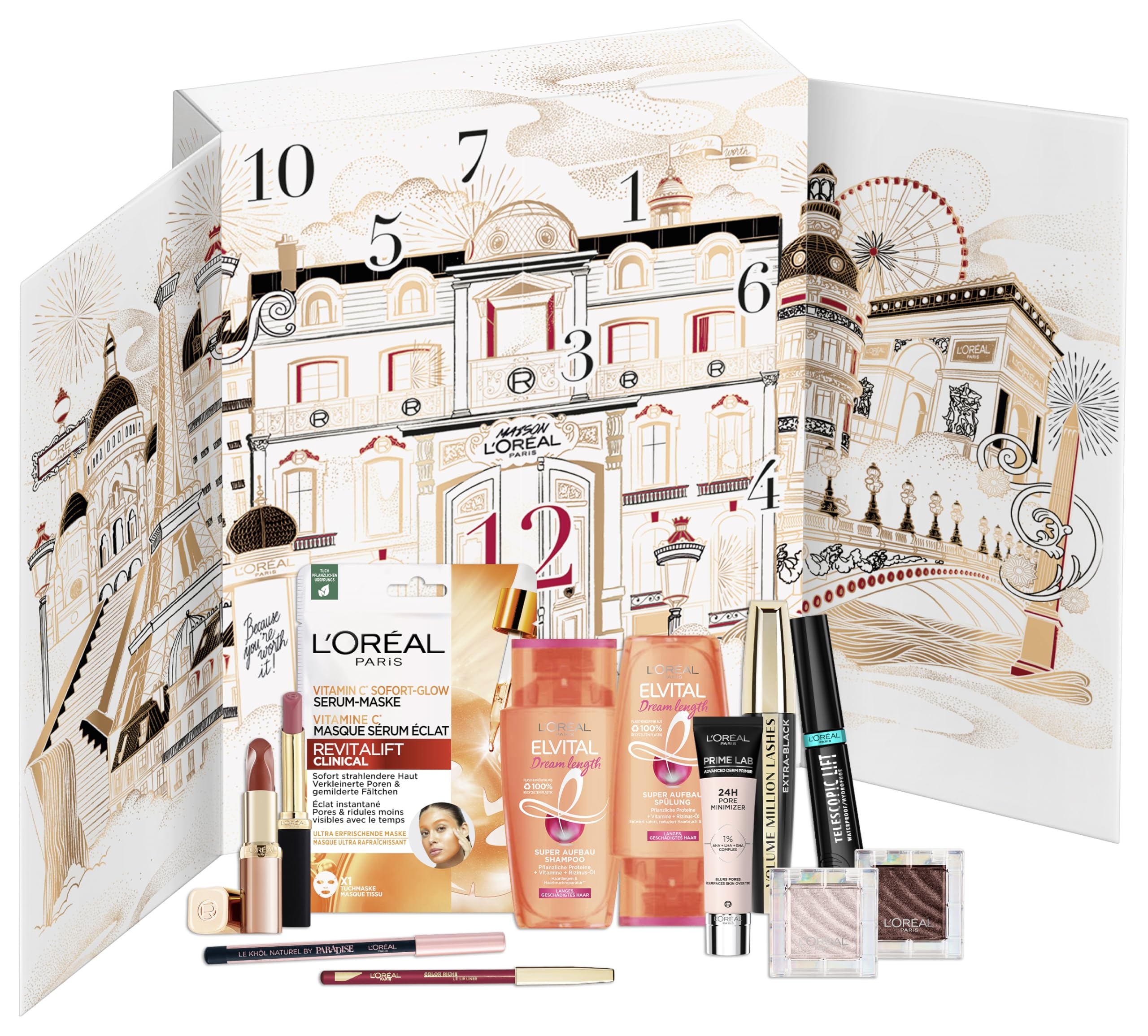 L Or al Paris Calendrier De L Avent 2023 Avec Diff rents Produits Cosm tiques Derri re 12 Petites Portes Pour Une P riode De No l Luxueuse Un Nouveau Produit De Beaut Pour No l Chaque Deuxi me Amazon be Beaut 
