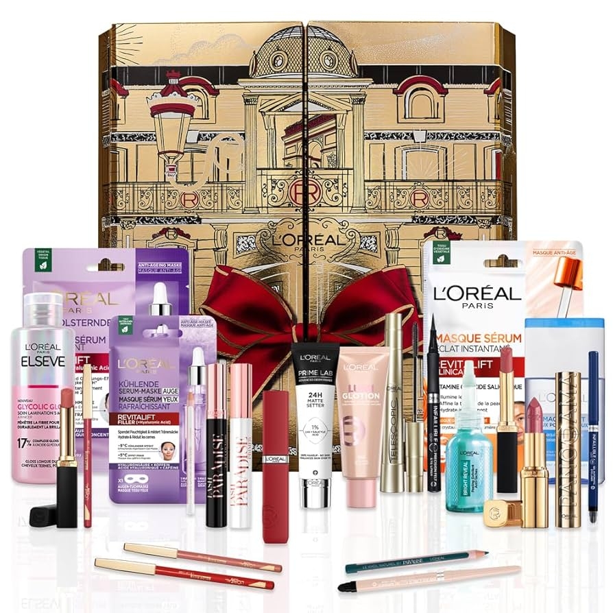 L Or al Paris Calendrier De L Avent 24 Jours Coffret Cadeau No l Maquillage Soins Visage Et Cheveux 24 Produits De Beaut Incontournables En Taille R elle Amazon fr Beaut Et Parfum
