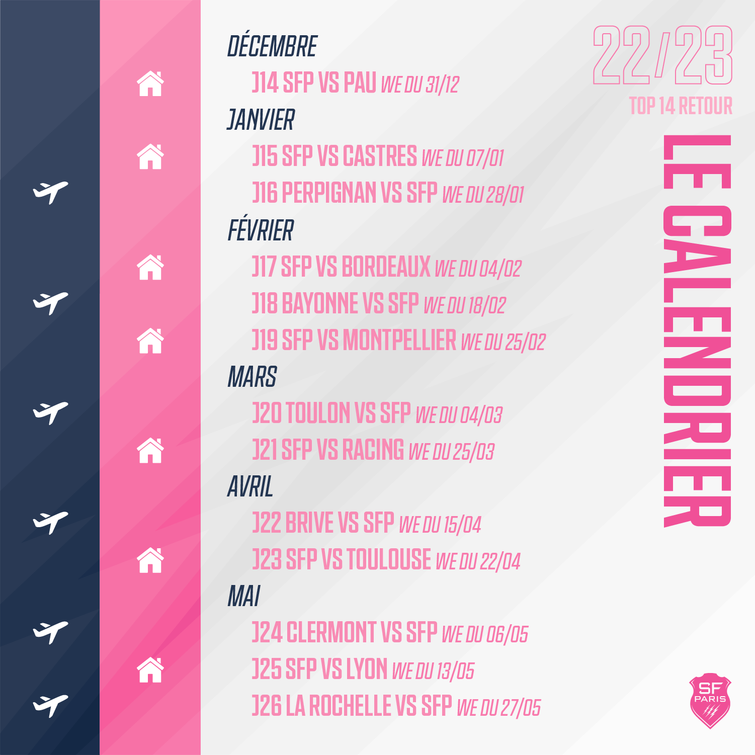 Le Calendrier 2022 2023 D voil SFP Le Calendrier 2022 2023 D voil SFP