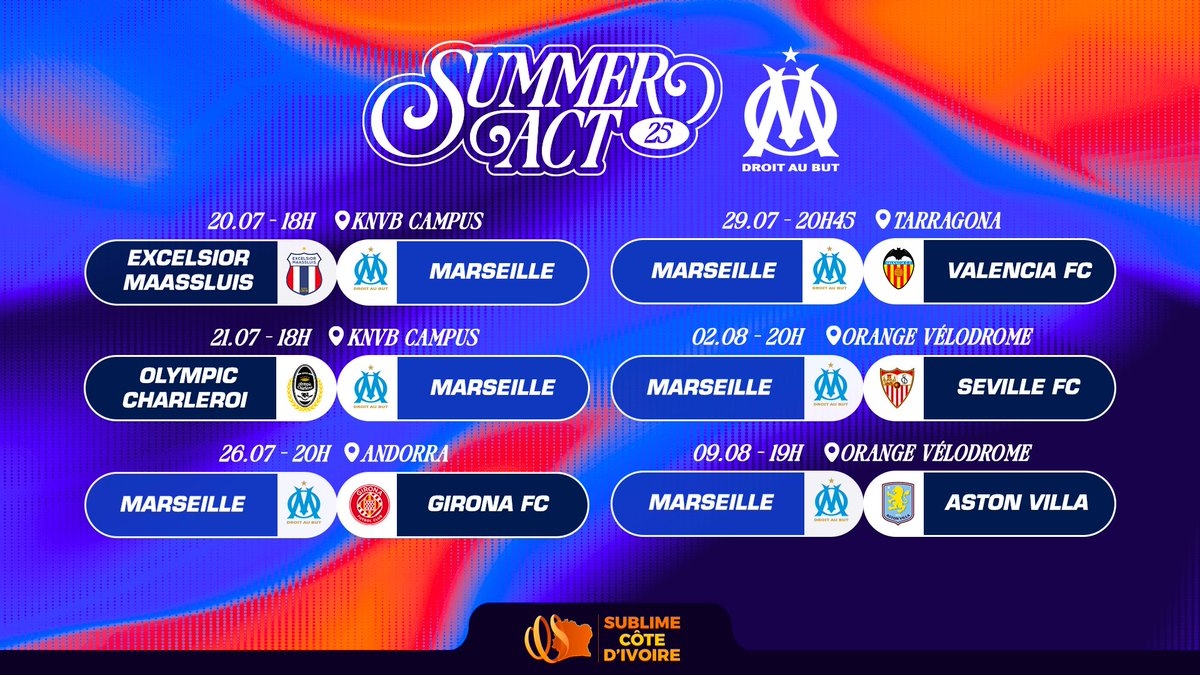 Le Calendrier Complet Des Matchs De Pr paration De L OM