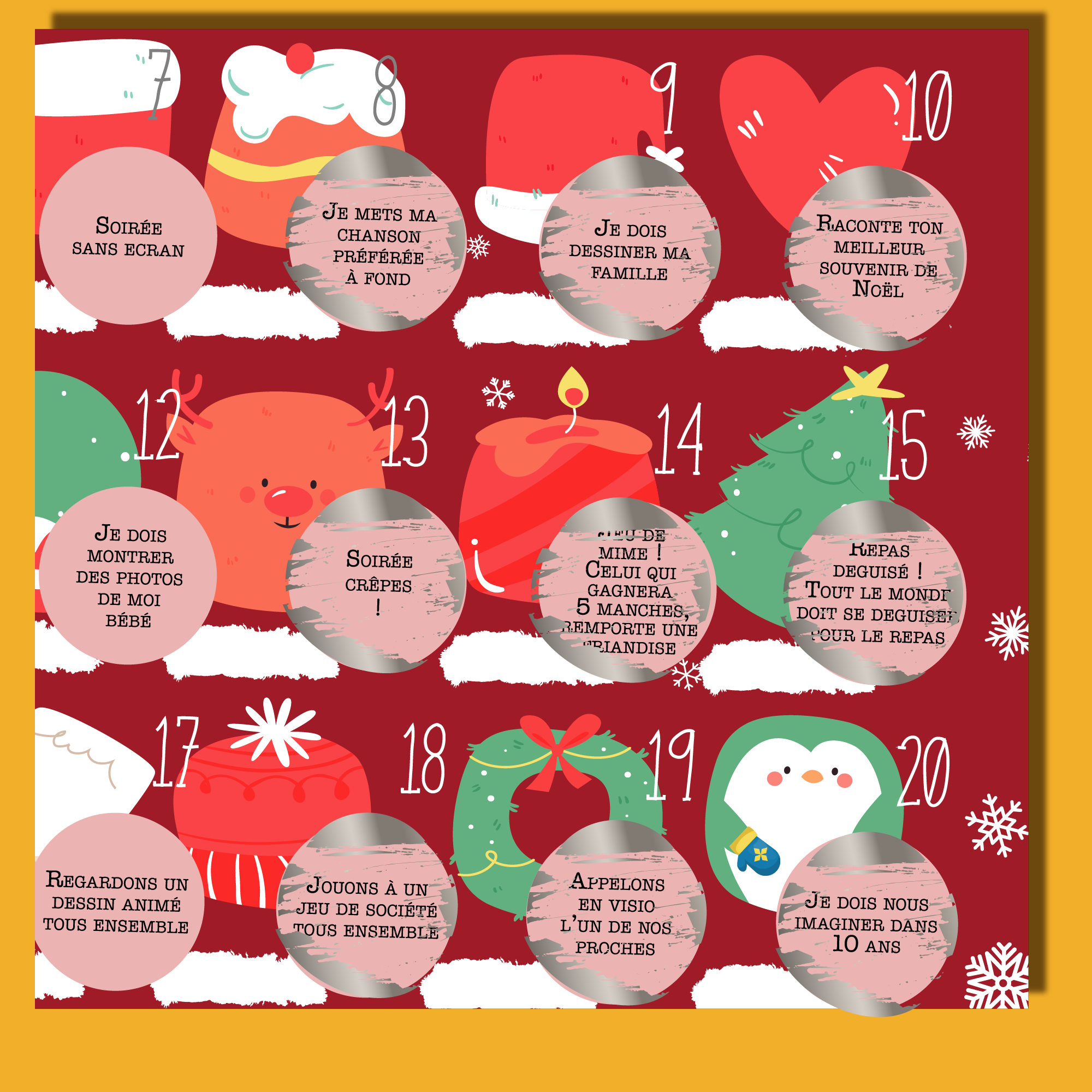 Le Calendrier De L Avent Coop ratif En Famille 25 D fis Gratter Avant No l Gratte Moi