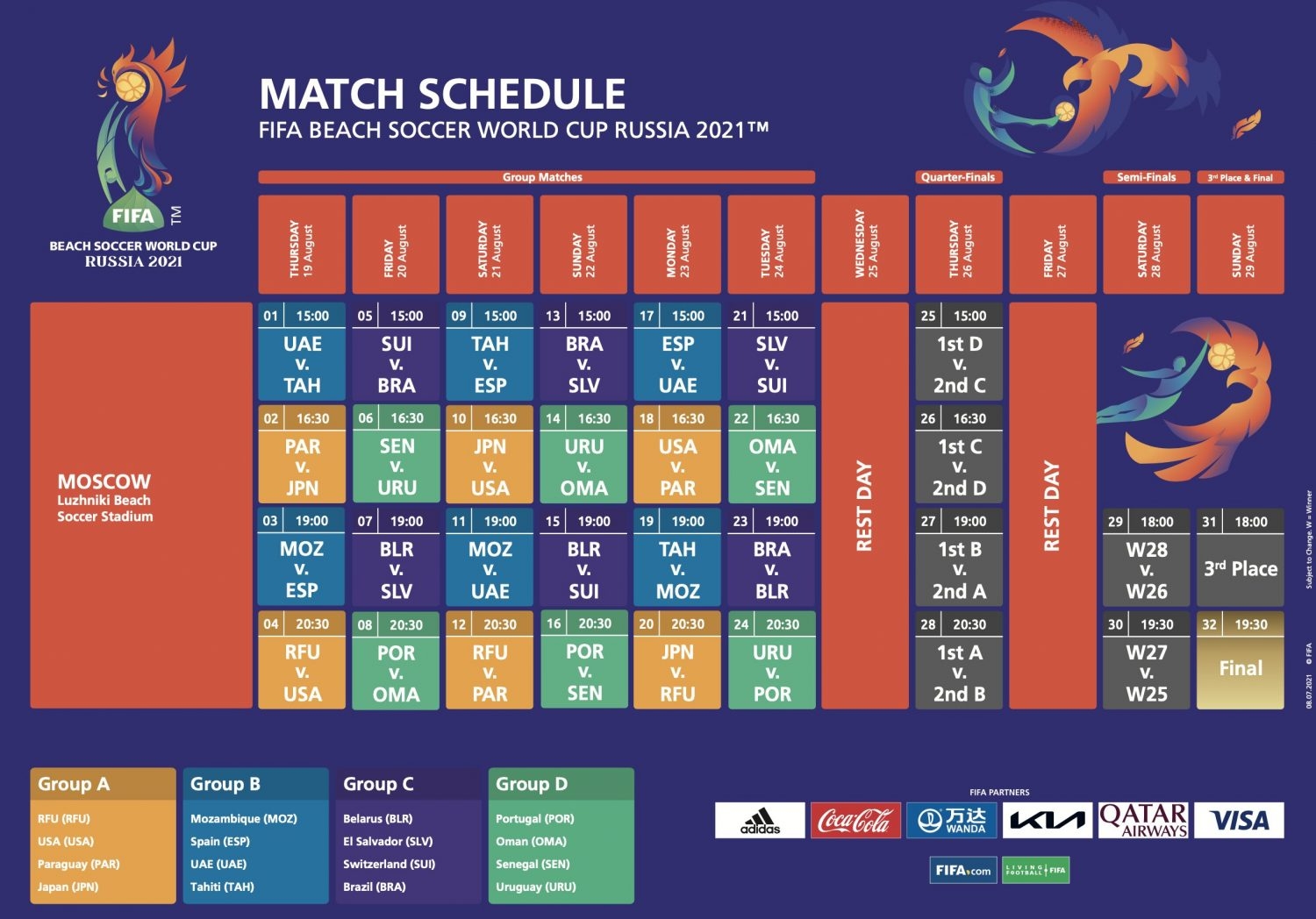 Le Calendrier De La Coupe Du Monde FTF PF