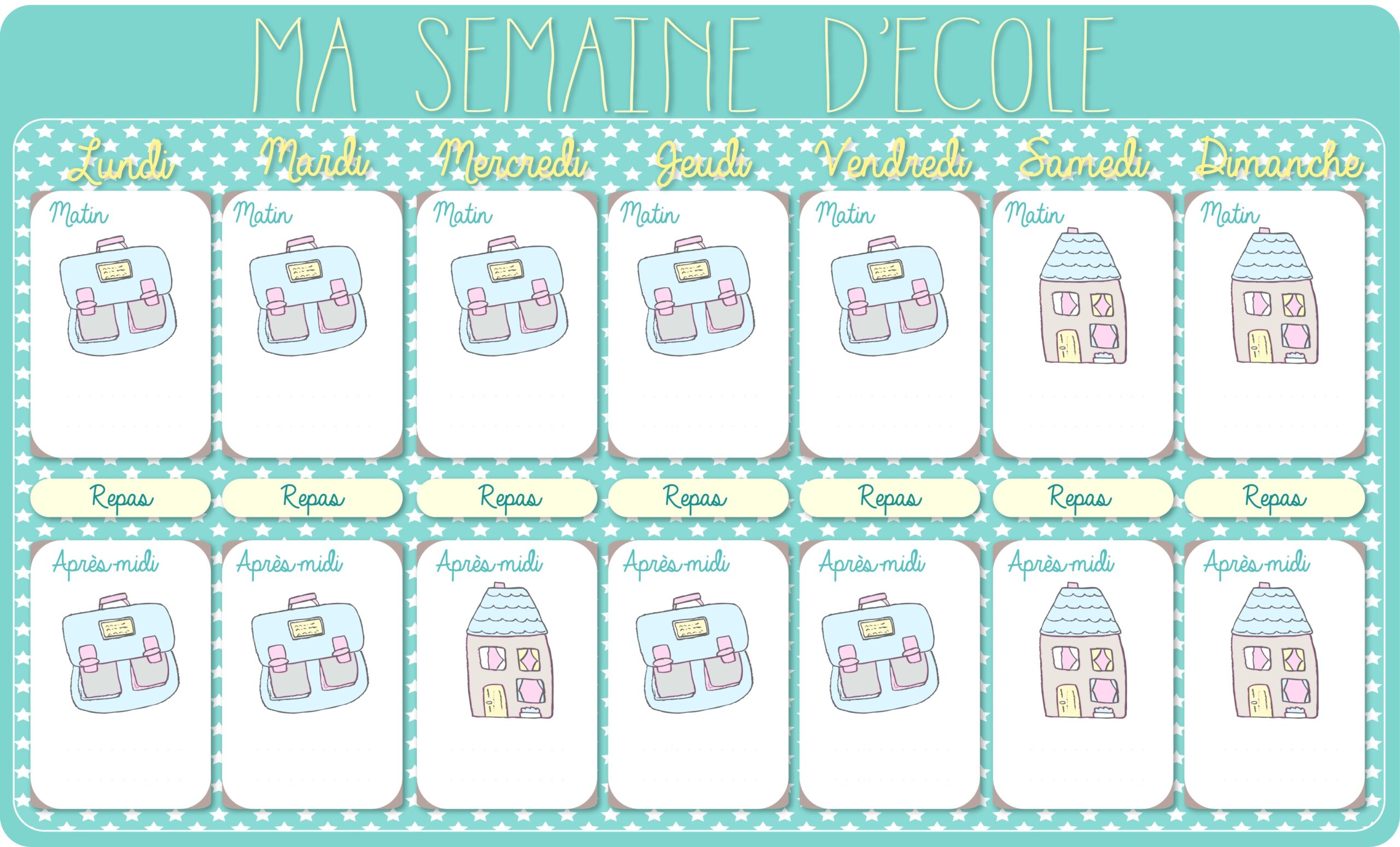 Le Calendrier De La Semaine D cole Imprimer Cadeau Allo Maman Dodo