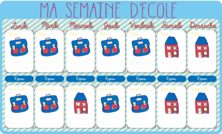 Le Calendrier De La Semaine D cole Imprimer Cadeau Allo Maman Dodo