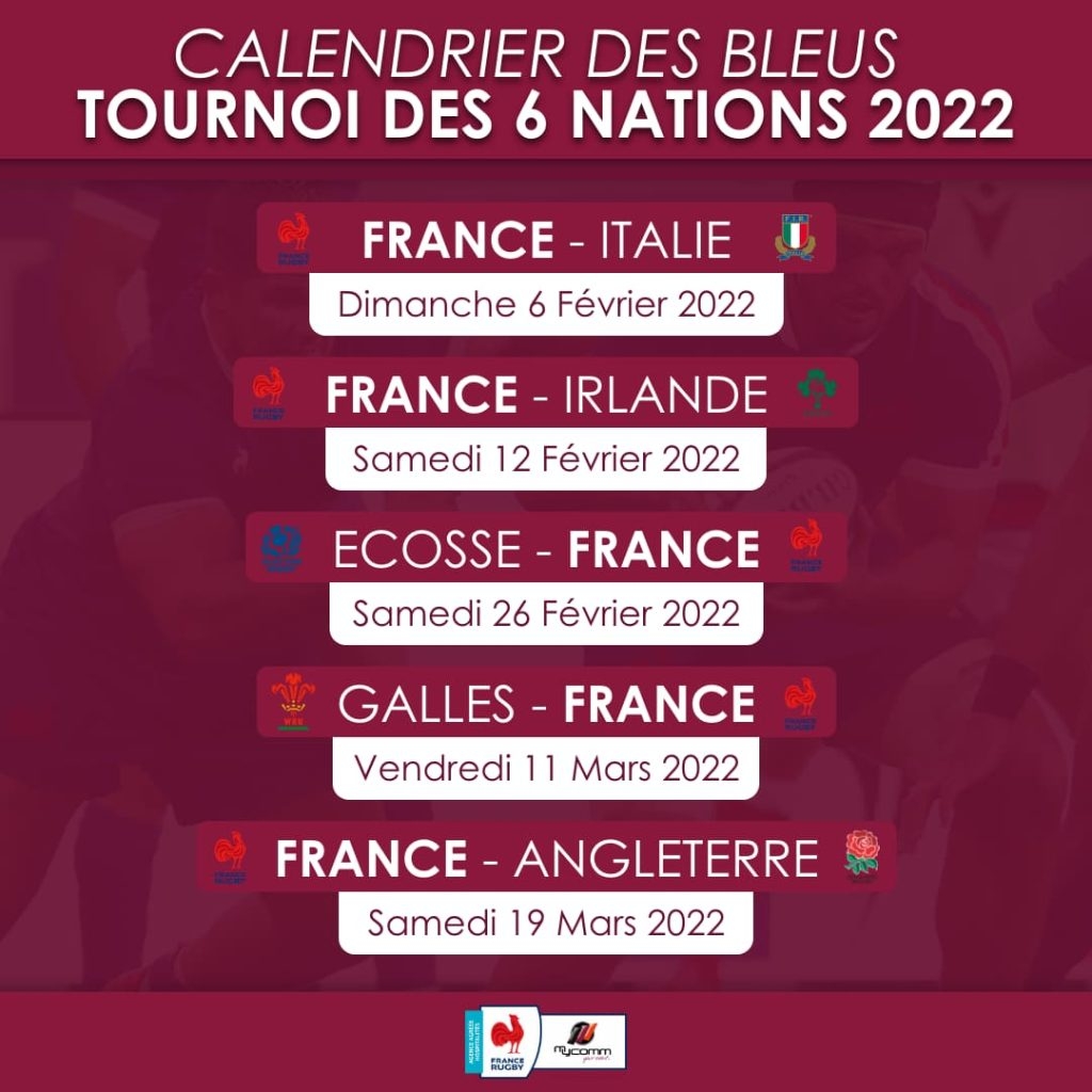 Le Calendrier Du Tournoi Des 6 Nations 2022 MYCOMM