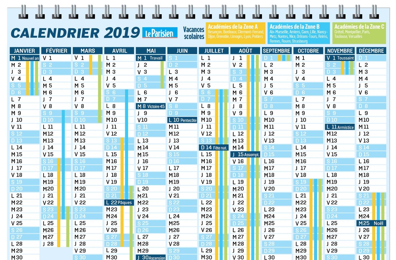 calendrier jour férié