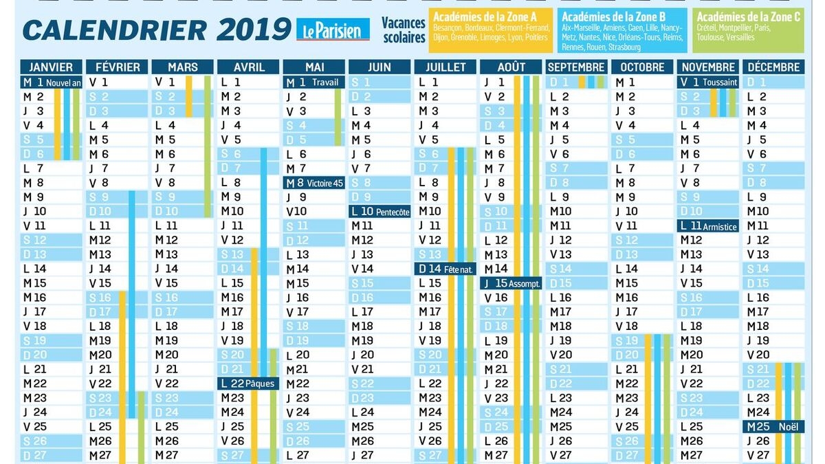 Le Calendrier Imprimer Des Jours F ri s En 2019 Le Parisien