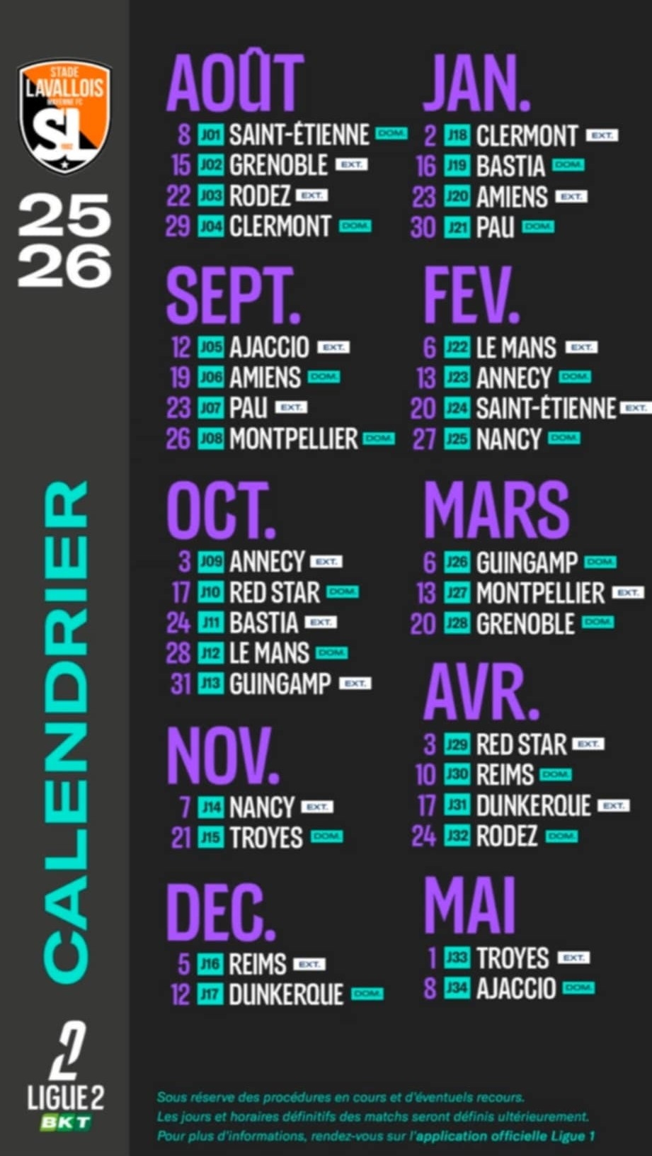 Ligue 2 Le Calendrier Complet De La Saison 2025 2026 Club Par Club MaLigue2