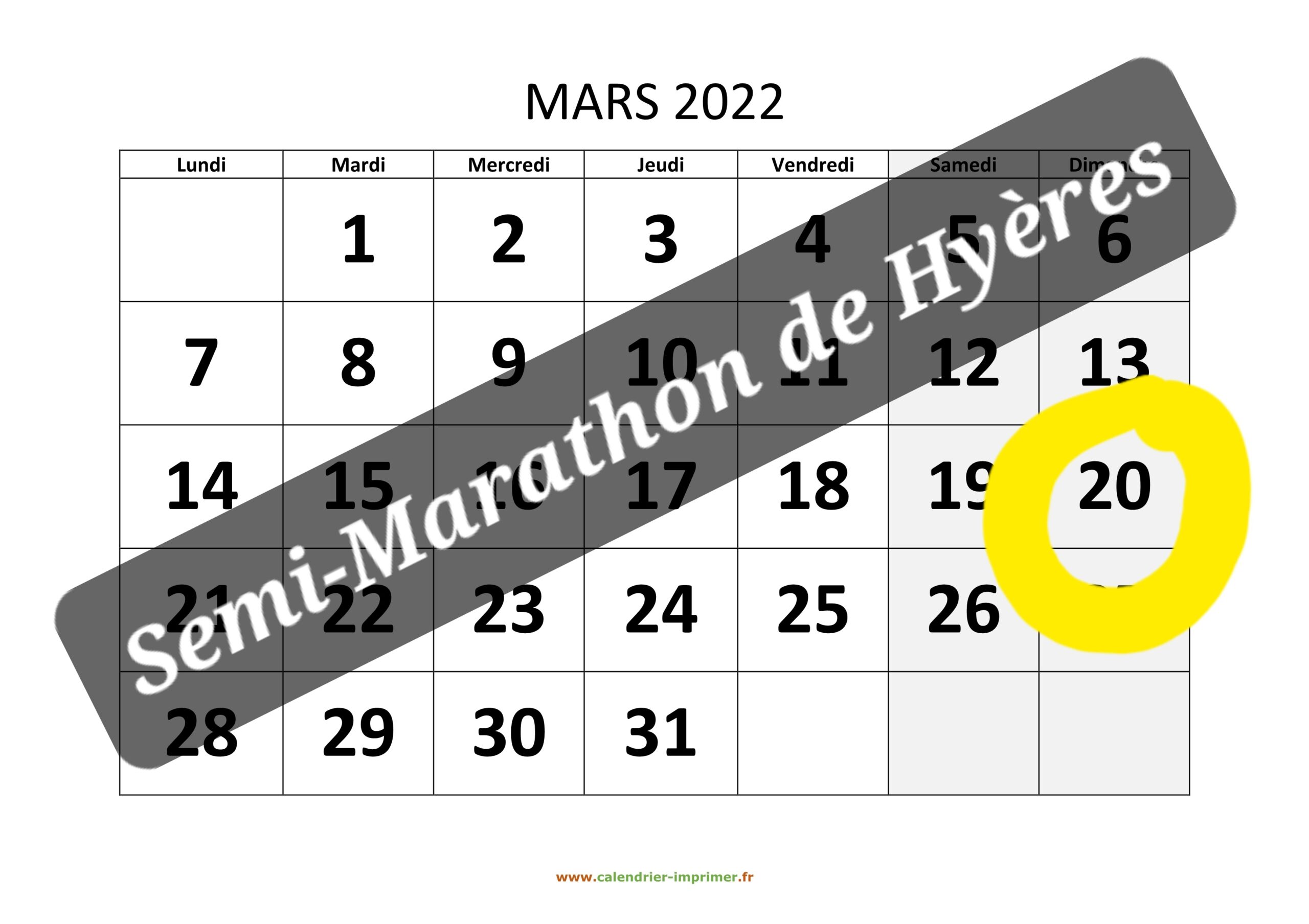 calendrier semi marathon