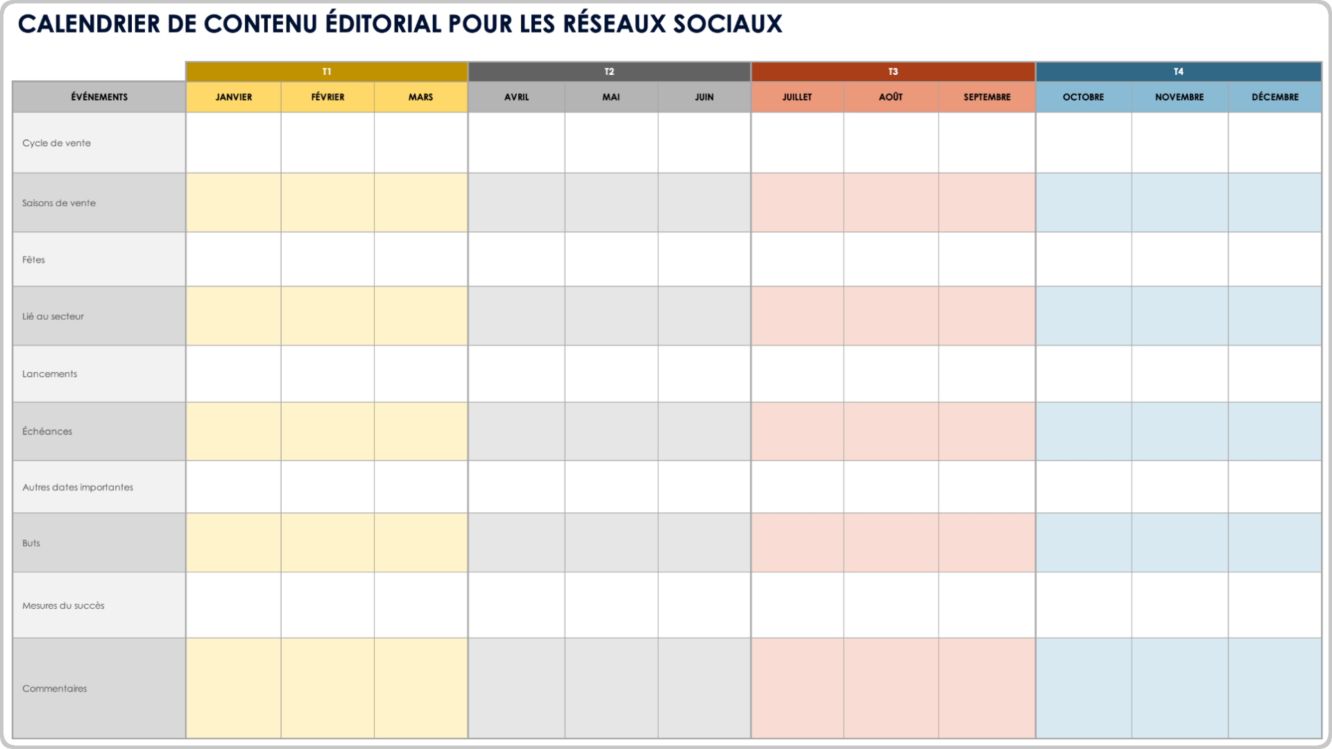 Mod les De Calendrier De M dias Sociaux Gratuits Tous Formats Tous Types