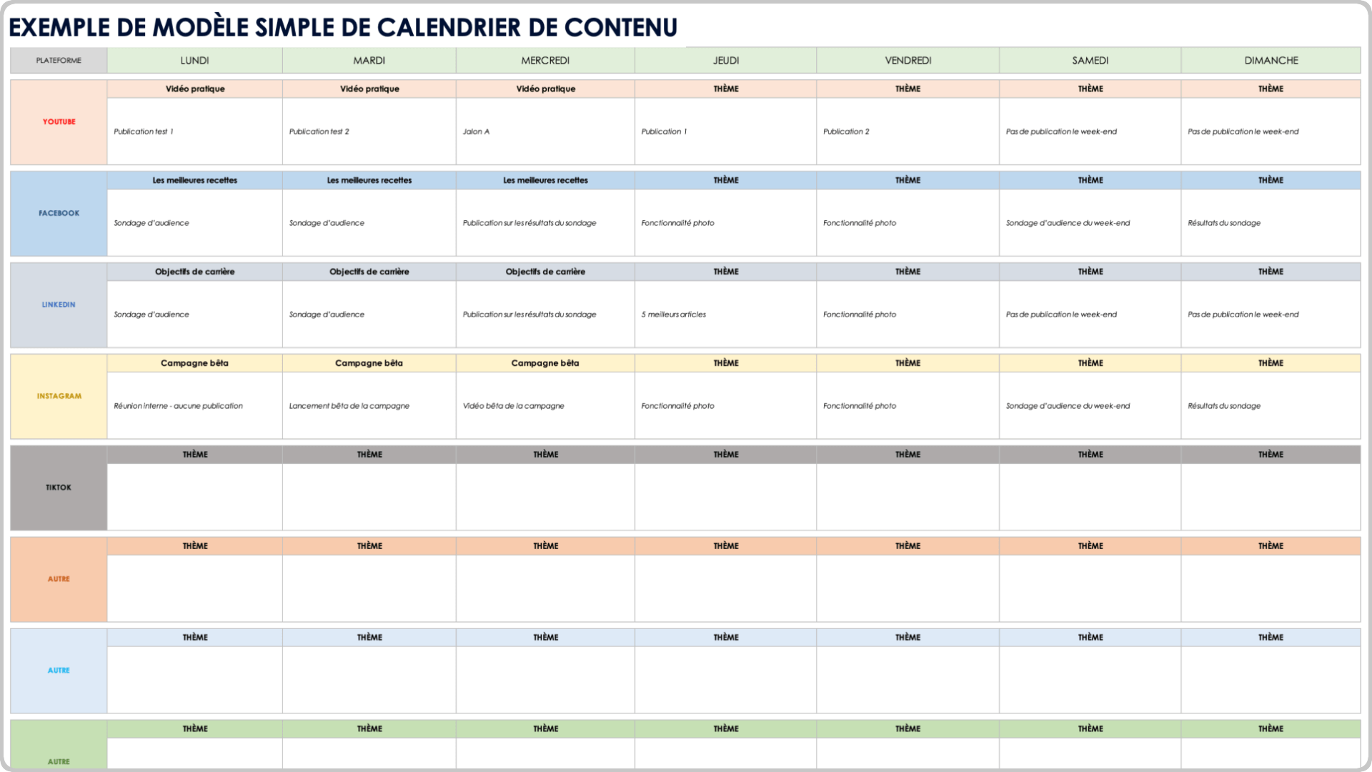 Mod les De Calendrier De M dias Sociaux Gratuits Tous Formats Tous Types