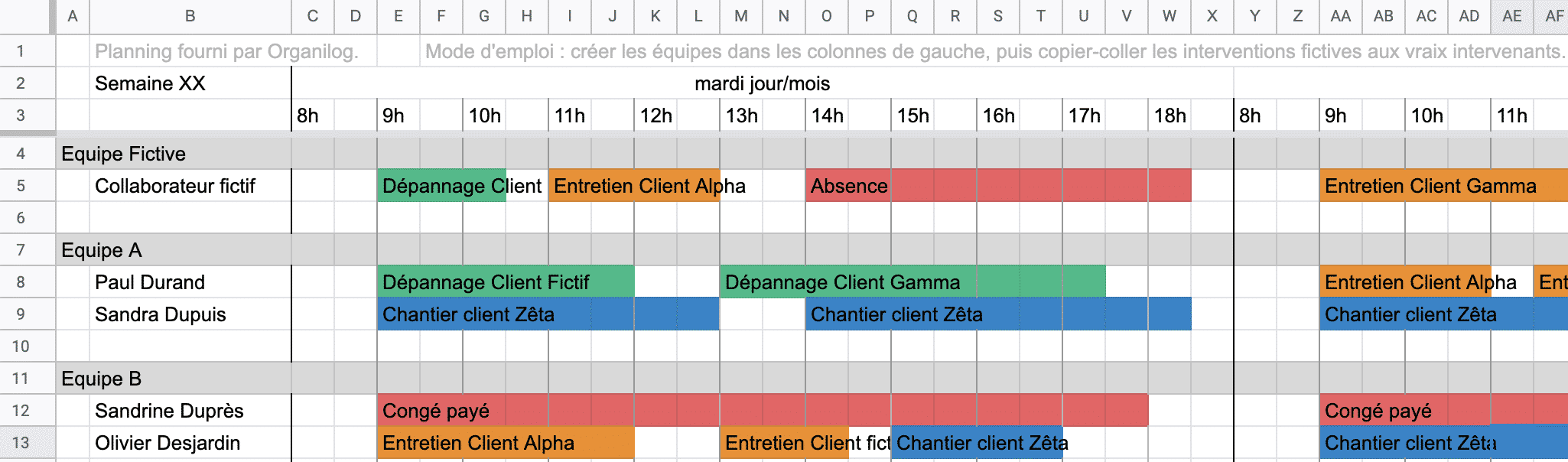 Mod les De Planning Excel Gratuits 2025