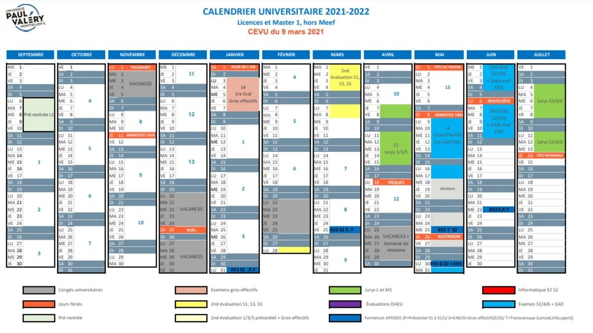 Montpellier Le Nouveau Calendrier De L Universit Paul Val ry D clenche La Col re D lus tudiants