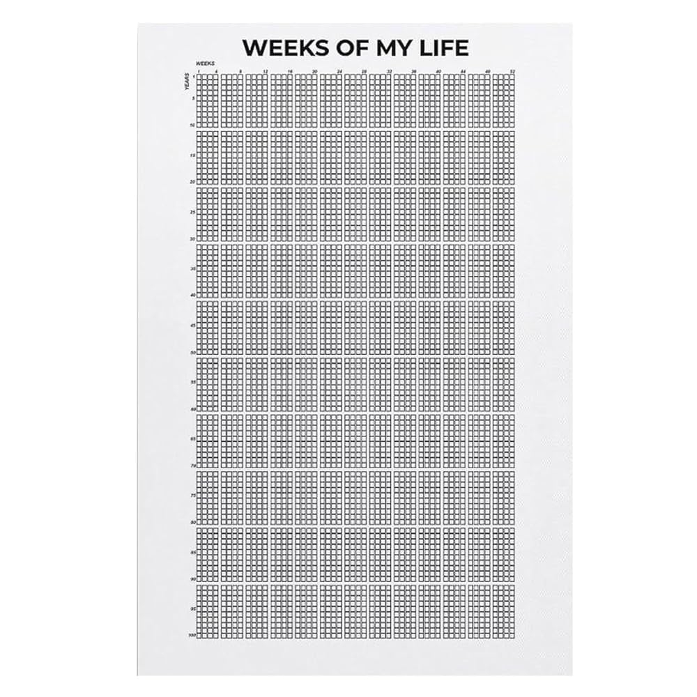 My Life In Weeks Poster Calendrier Hebdomadaire Impression De Mon Calendrier De Vie Semaine Murale Impression Calendrier Wall Life In Weeks Poster Citations Motivantes D coration Murale Simple Pour Amazon fr Fournitures