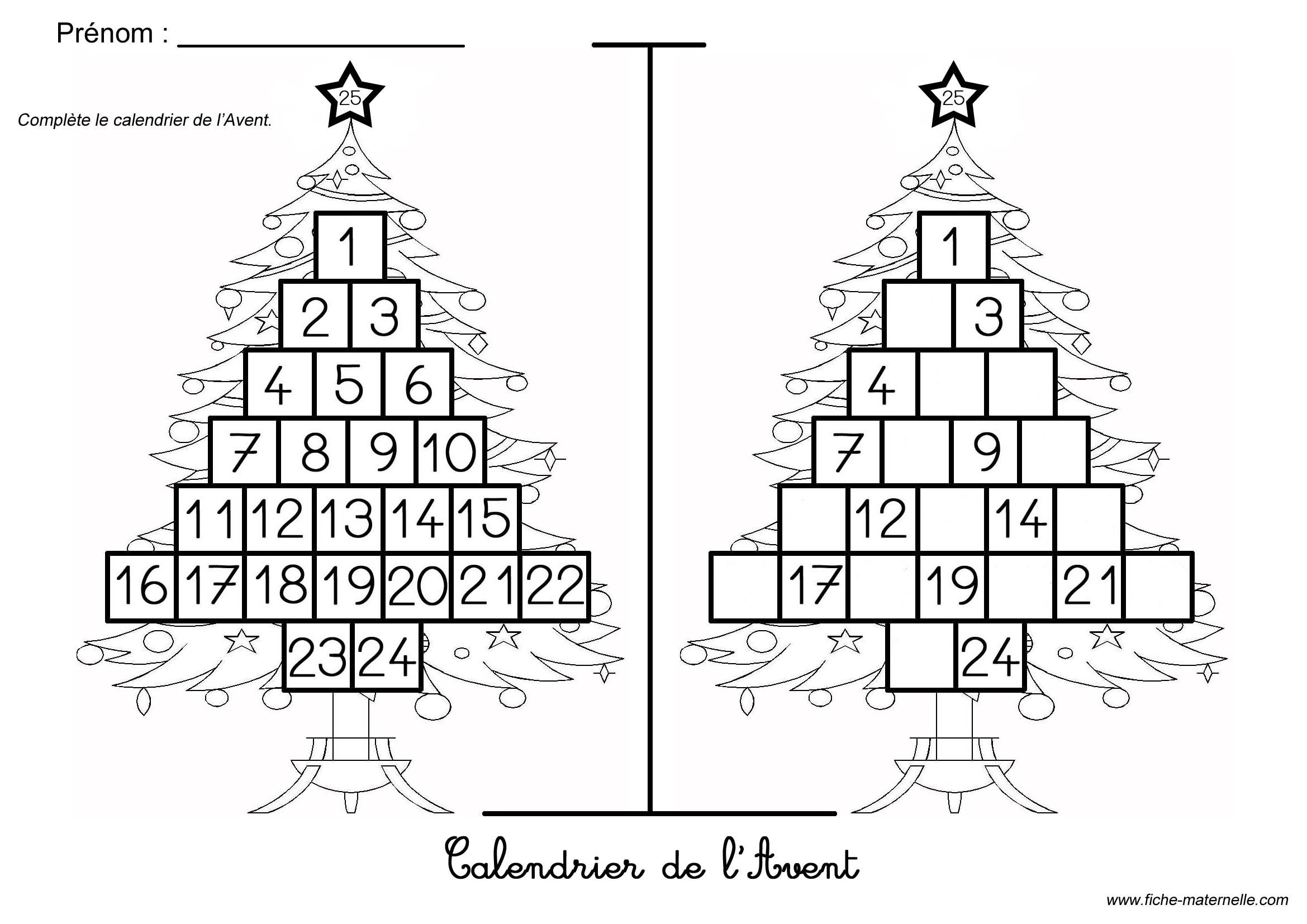 No l En Maternelle Calendrier De L Avent