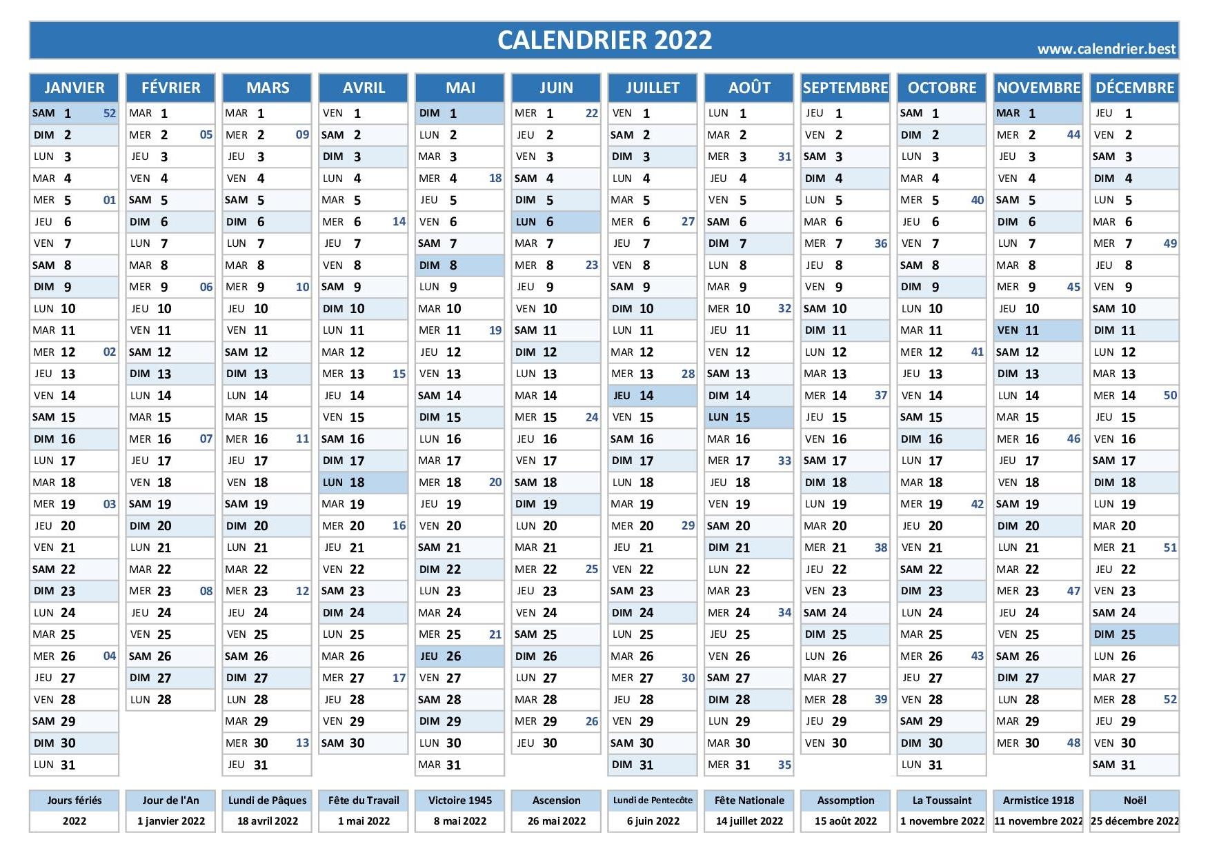 Num ro De Semaine 2022 Liste Dates Et Calendrier 2022 Avec Semaine