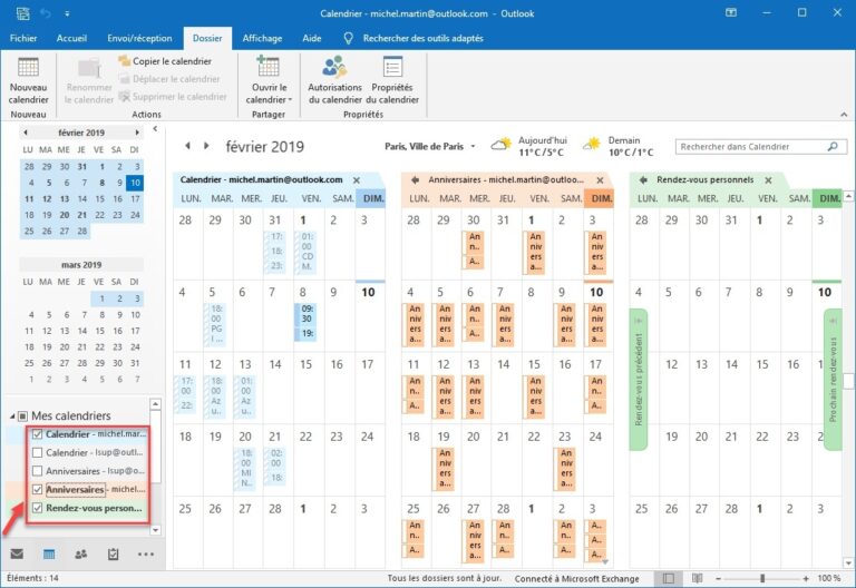 Outlook 2019 Affichage Simultan De Plusieurs Calendriers M diaforma