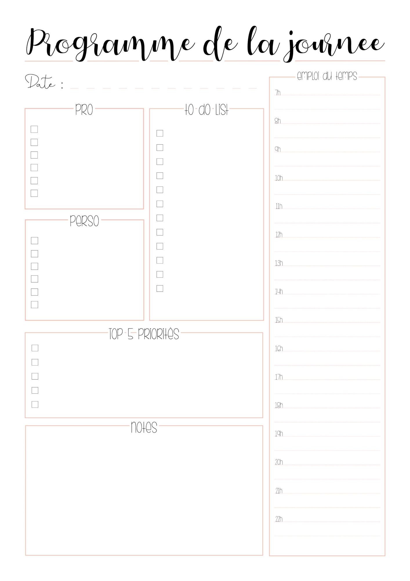 Planners Imprimer Pour S organiser Au Quotidien Gratuit
