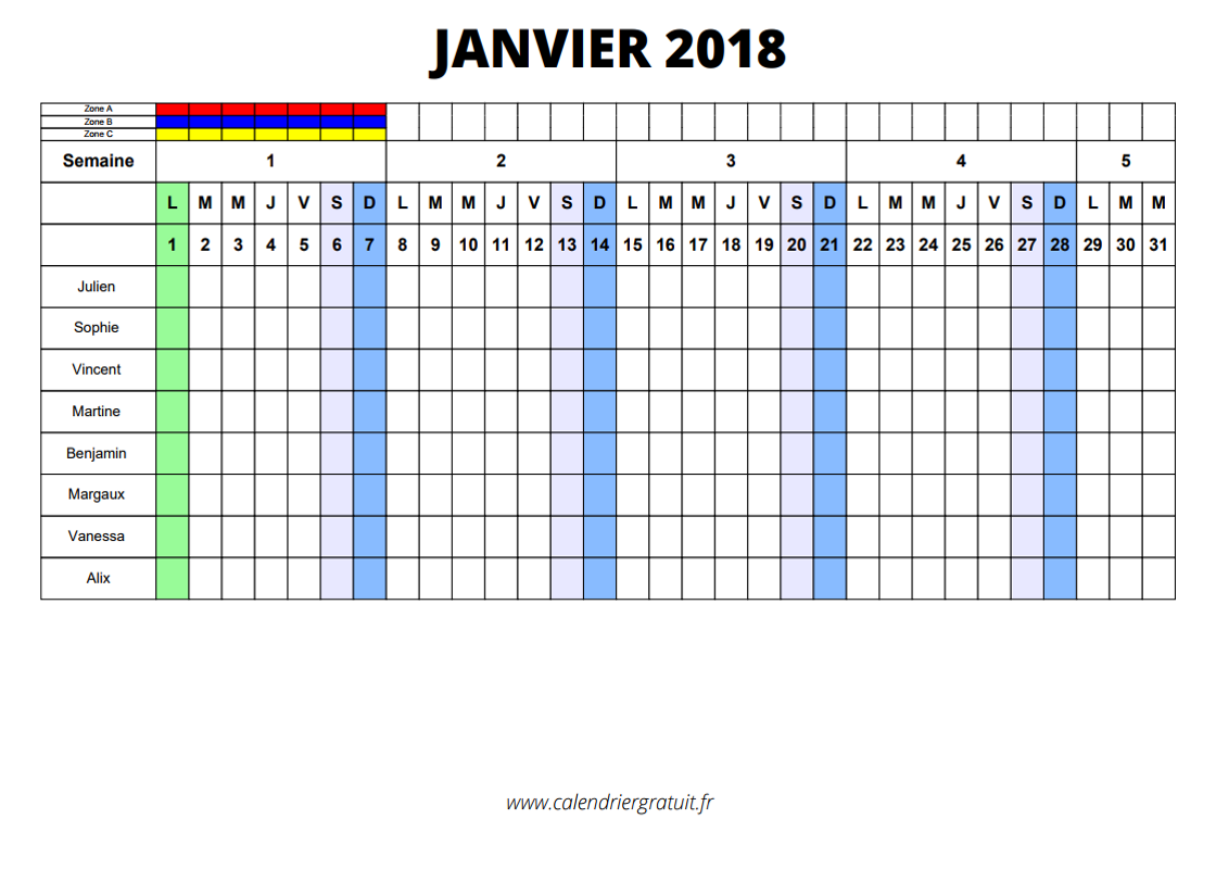 Planning Gratuit En 3 Clics Excel Ou Pdf