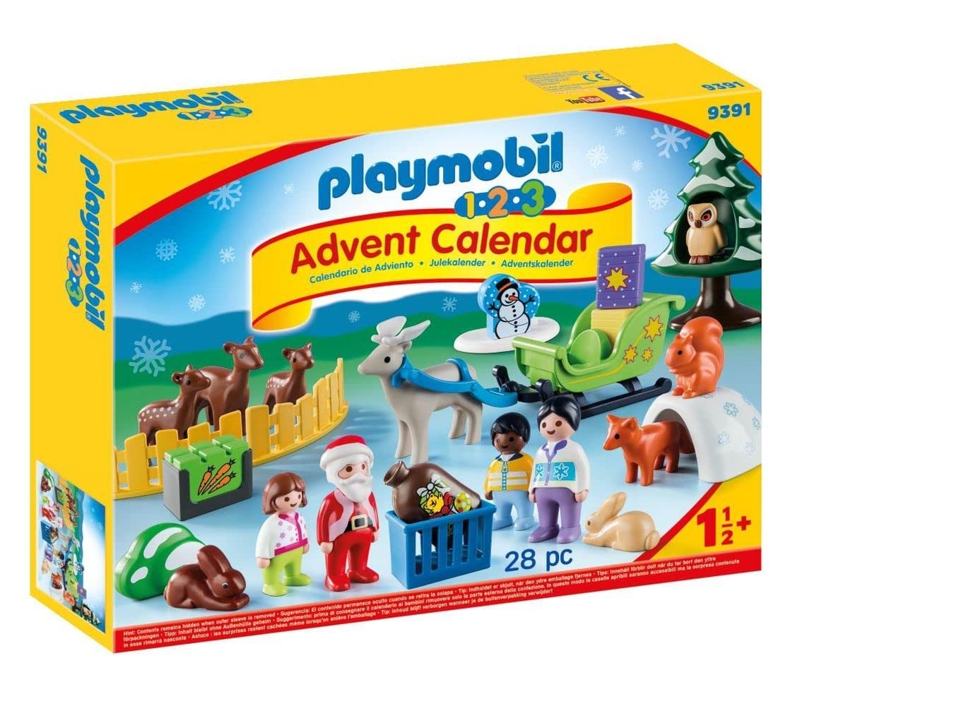 Playmobil 1 2 3 9391 Calendrier Avent 1 2 3 P re No l Animaux For t Color Amazon fr Jeux Et Jouets