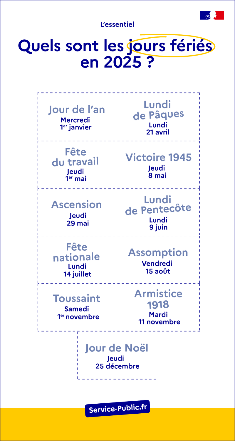 Ponts Week ends Prolong s Les Jours F ri s En 2025 Service Public fr