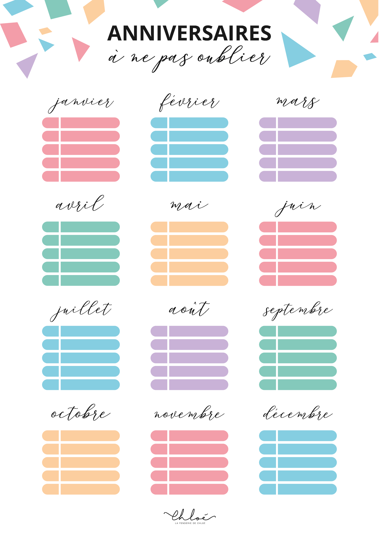 Printables D anniversaire Blog Lifestyle La Penderie De Chloe