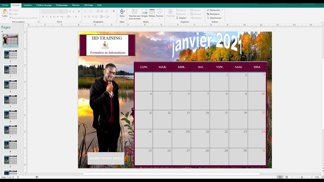 faire un calendrier photo