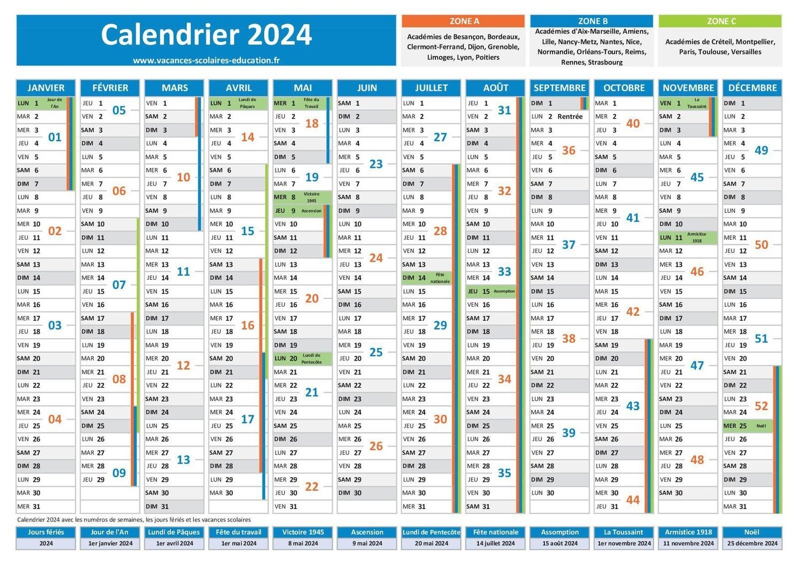 calendrier scolaire ics