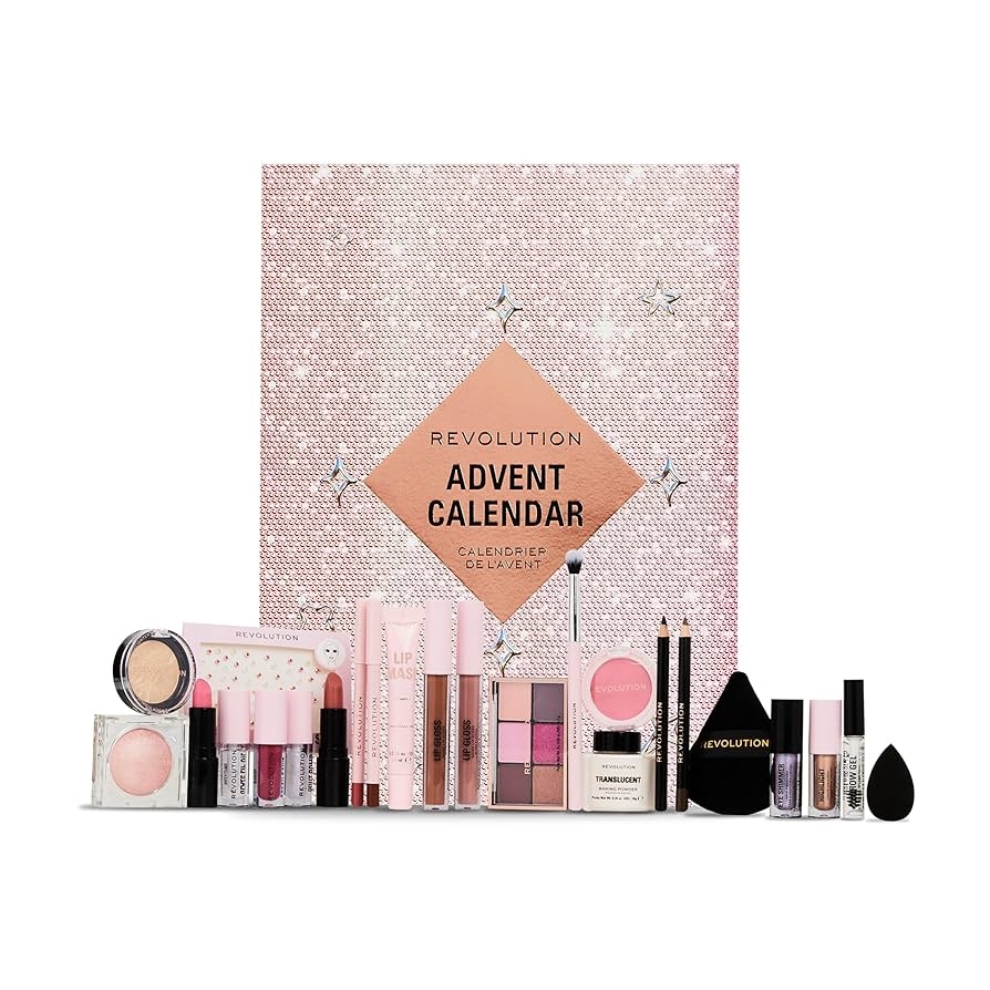 Revolution Beauty Calendrier De L Avent 24 Produits Bo te Cadeau Avec Gloss Masques L vres Pinceaux Et Gel Sourcils V g talien Et Sans Cruaut Amazon fr Beaut Et Parfum