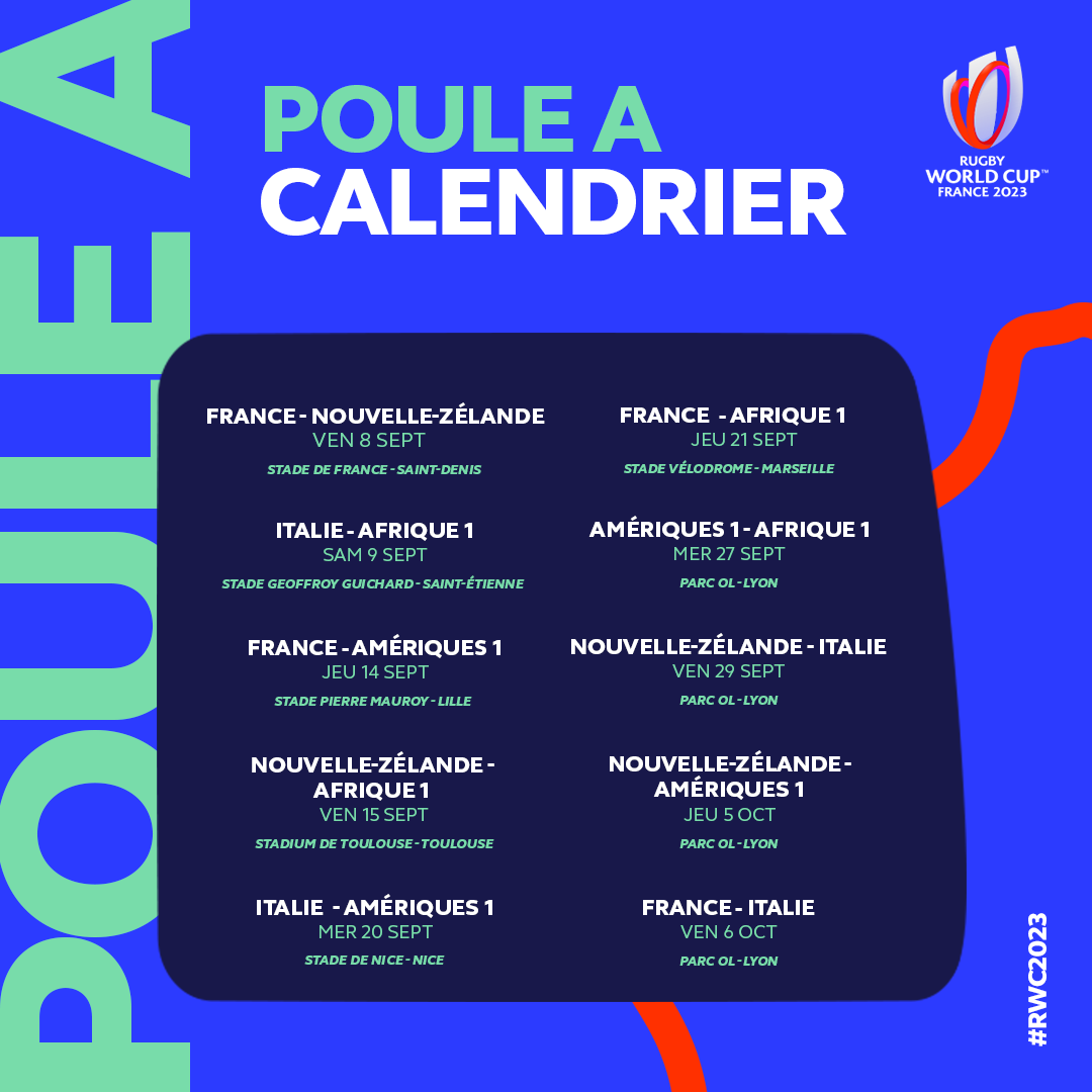 Rugby World Cup France 2023 X De F te Des Partout En France Un De L gende Voici Le Calendrier Des Poules De