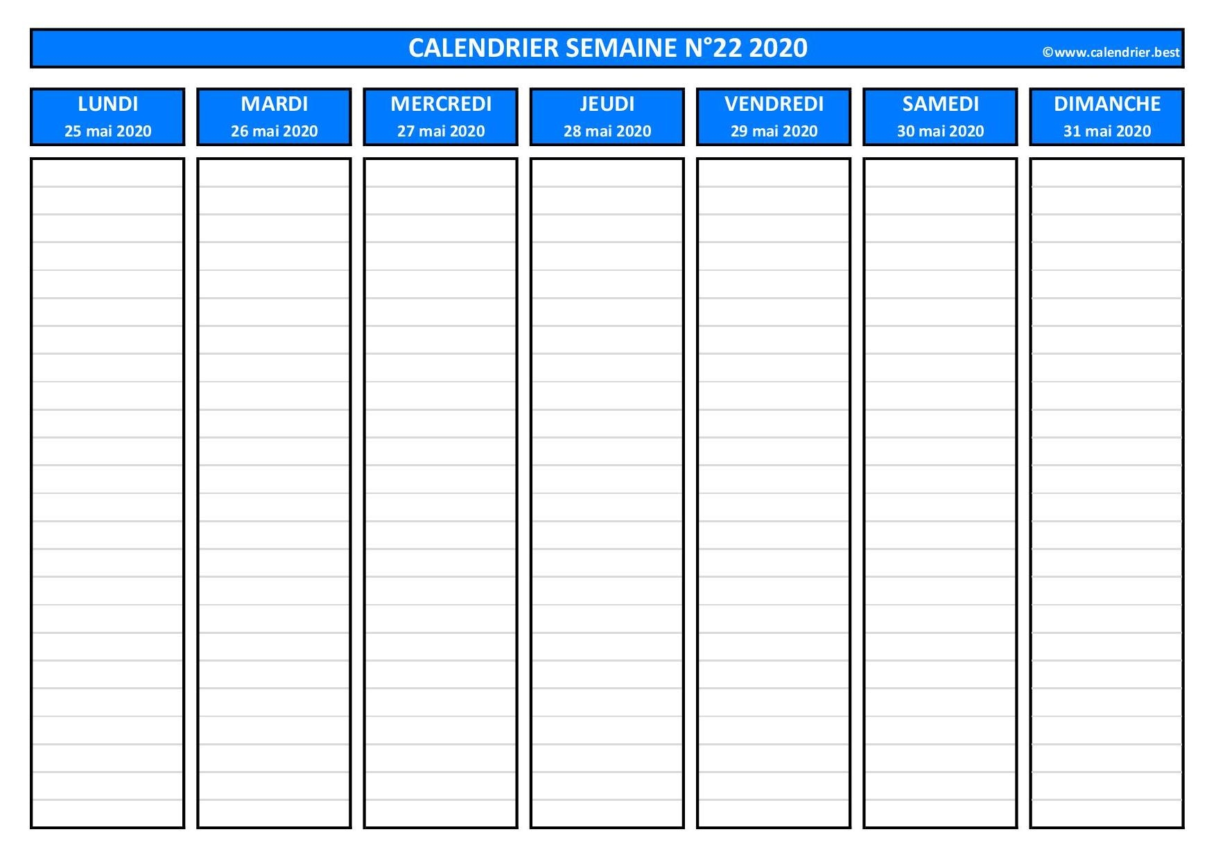calendrier semaine 22
