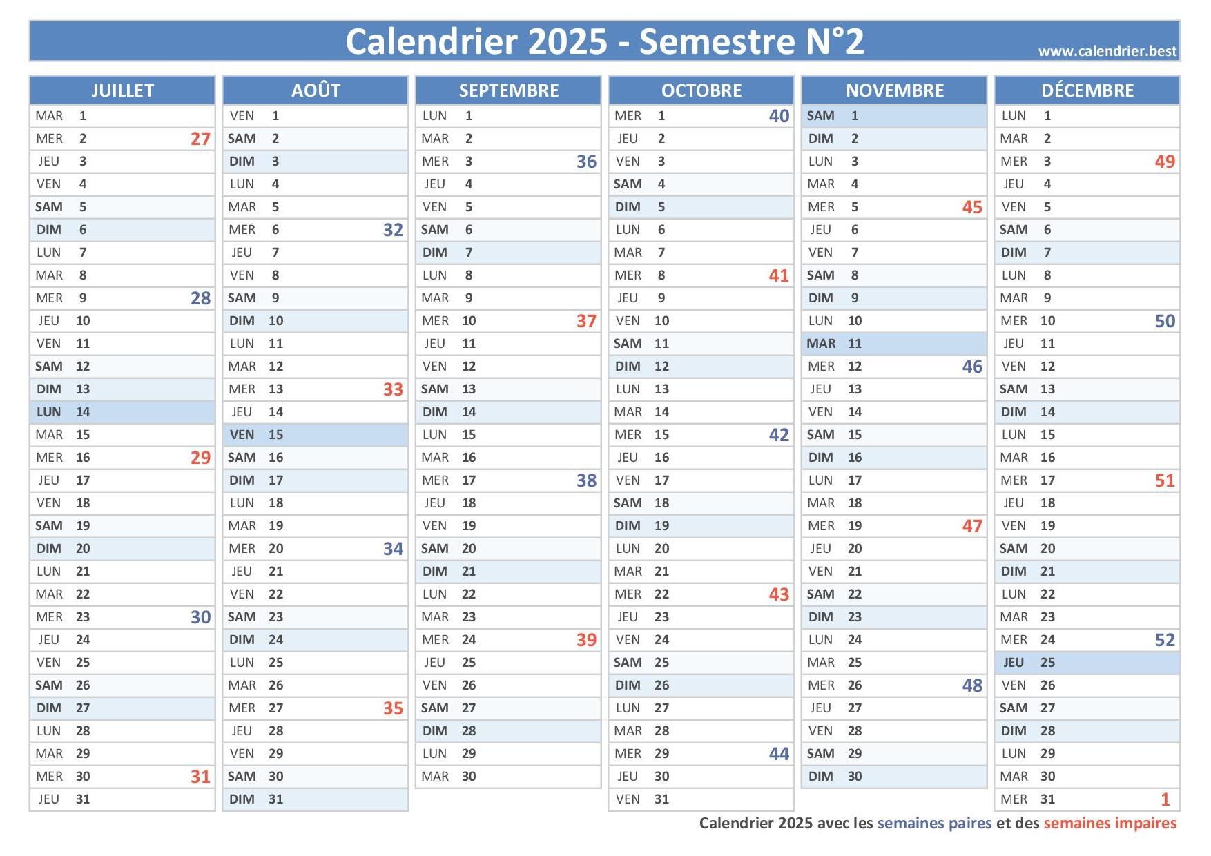 Semaine Paire Et Impaire 2025 Calendrier best