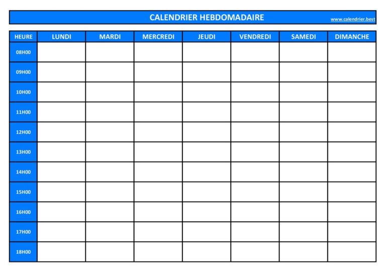 Semainier Imprimer Calendrier best