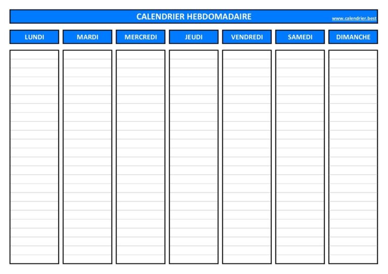 Semainier Imprimer Calendrier best