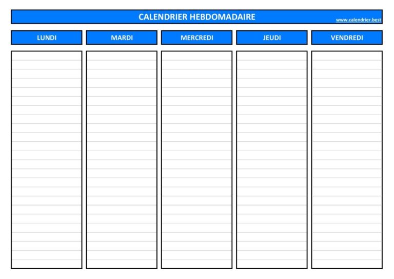 Semainier Imprimer Calendrier best