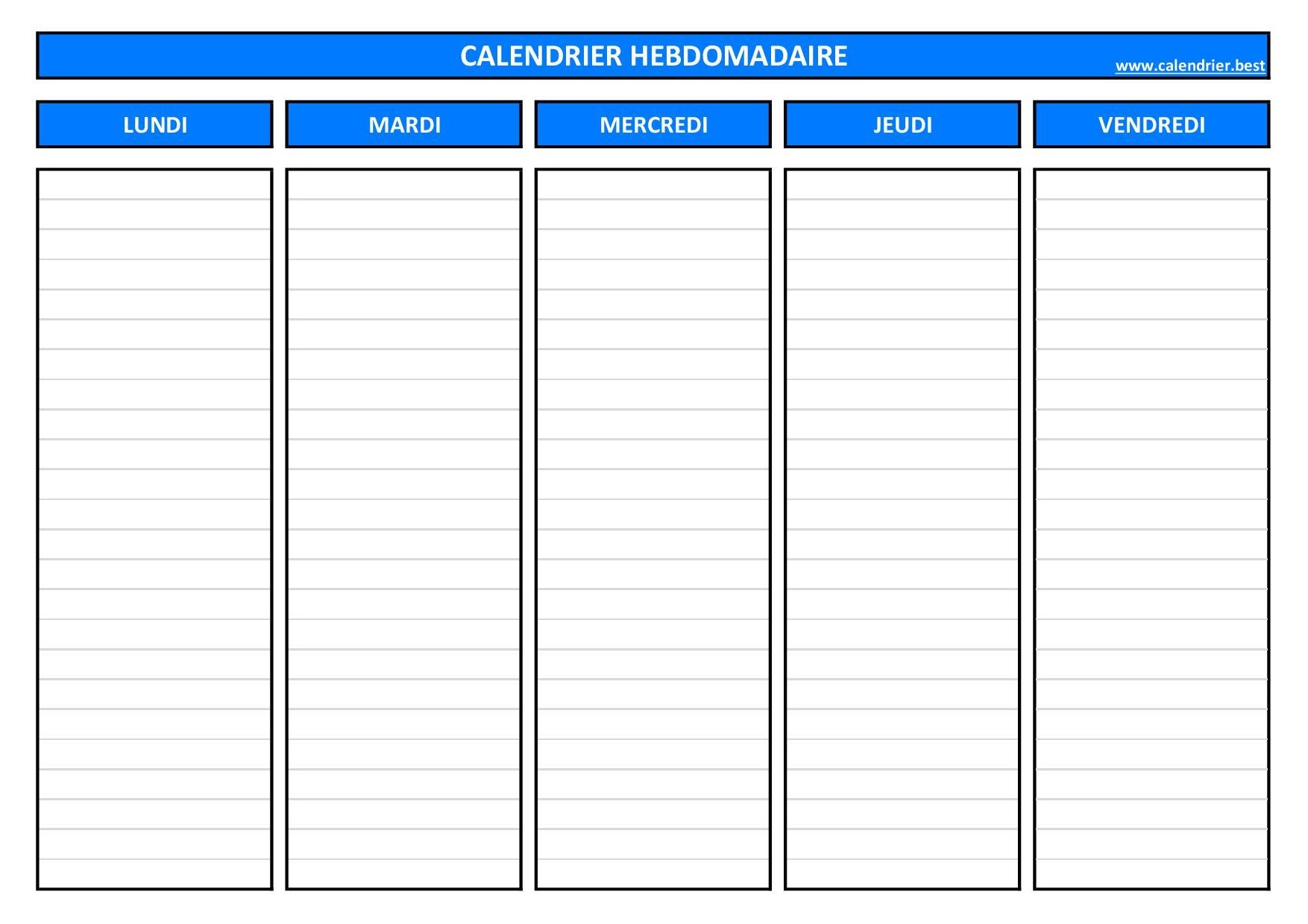 Semainier Imprimer Calendrier best