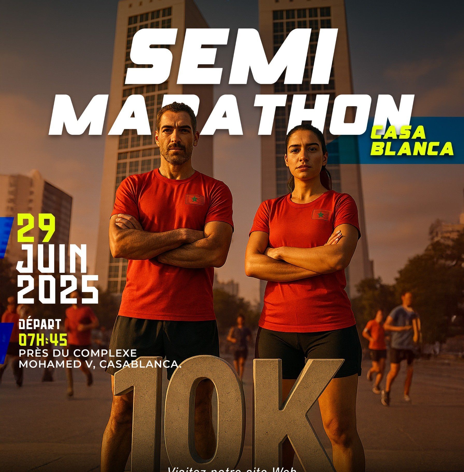 Semi marathon International De Casablanca Au Maroc MOOV MA