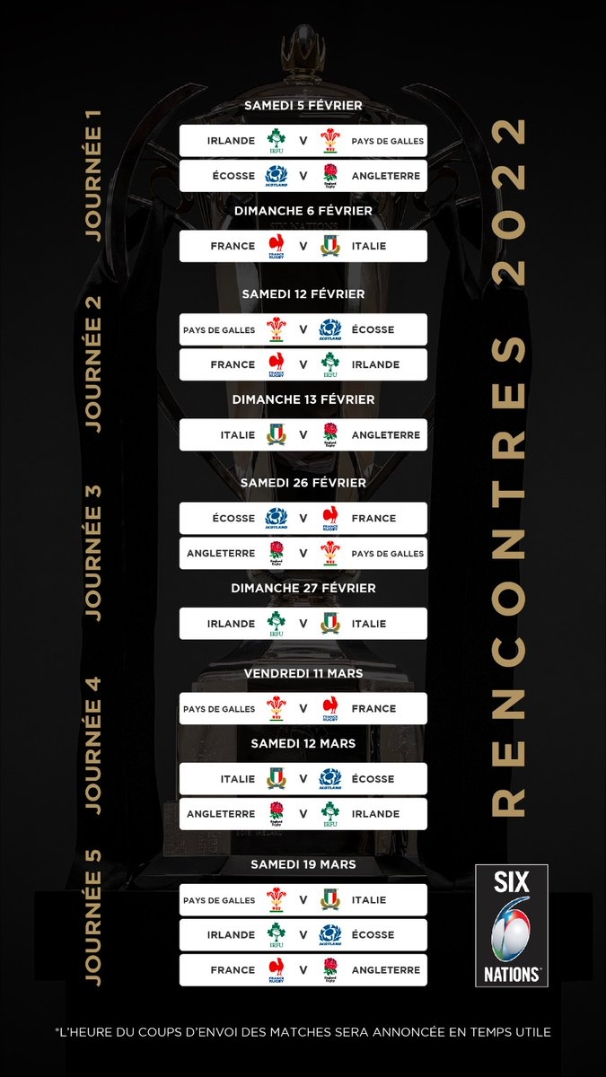 Six Nations FR X Voici Le Calendrier Du Tournoi Des Six Nations 2022 Https t co bkV68GpJfI Https t co fRbA66PS9y X