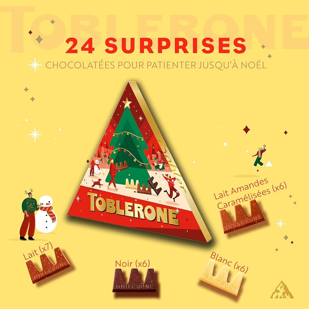 Toblerone Advent Calendar 1 X 200 G I Advent Calendar With Chocolate I Christmas Calendar I Chocolate Advent Calendar I Filled With Mini Toblerone Amazon de Grocery