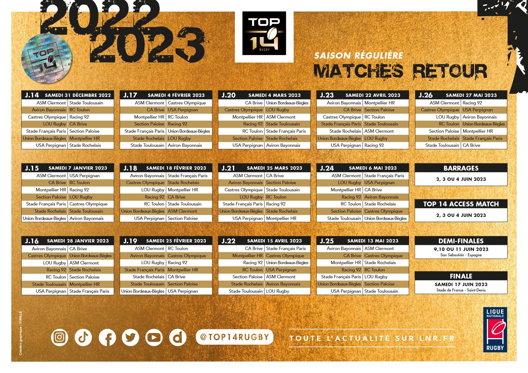 Top 14 2022 2023 Le Calendrier Complet Du Stade Fran ais Top 14 2022 2023 Le Calendrier Complet Du Stade Fran ais