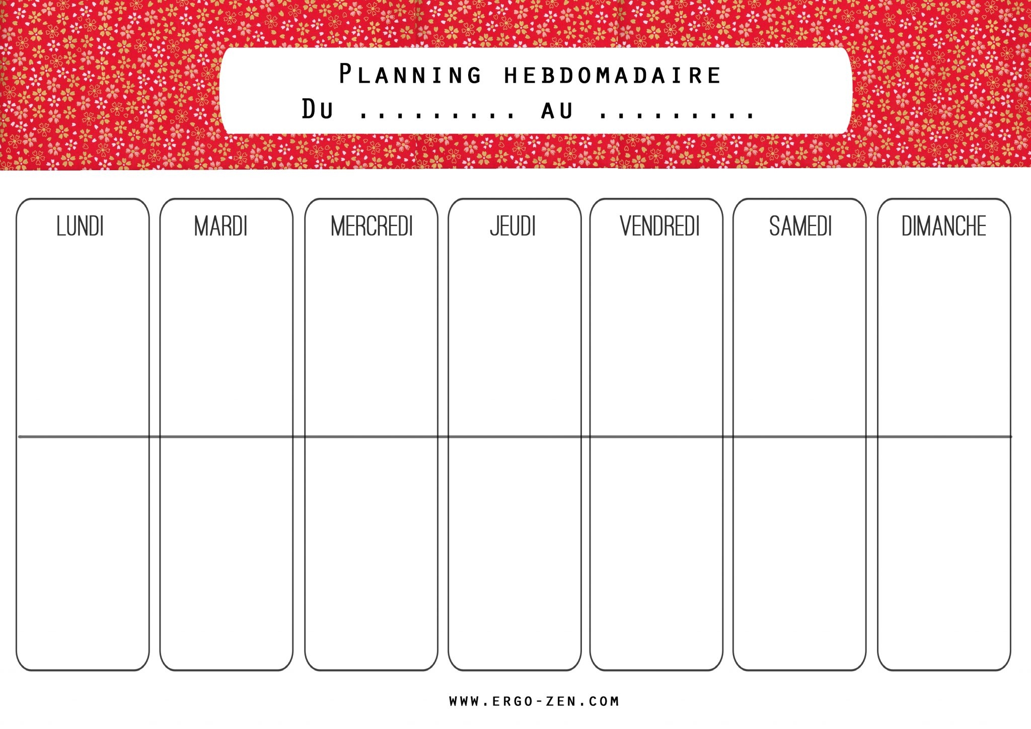 Top 5 Planning Hebdomadaire Gratuit Imprimer En 2 Min Ergo zen Ergo zen