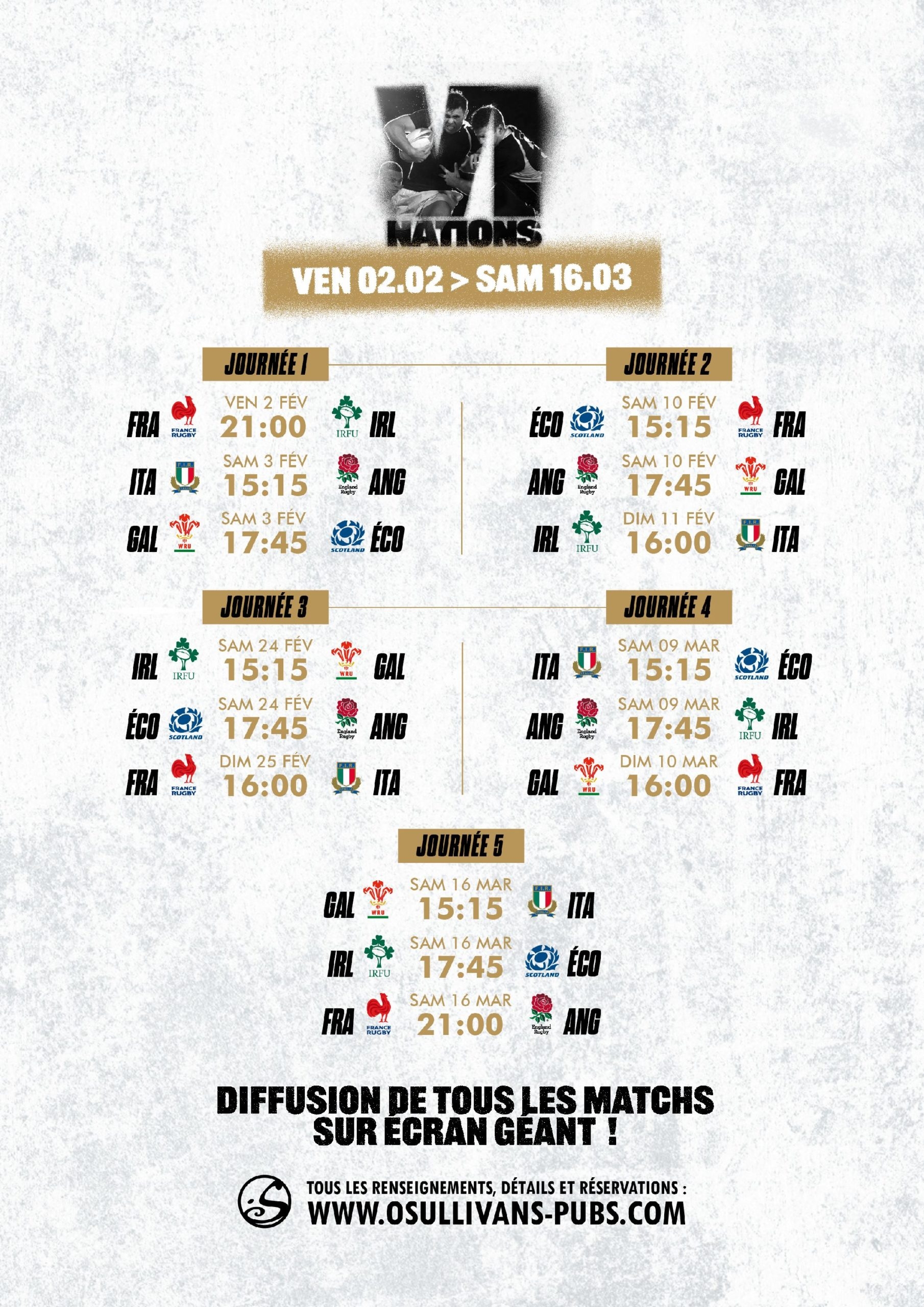 Tournoi Des 6 Nations 2025 Au O Sullivans Irish Pub