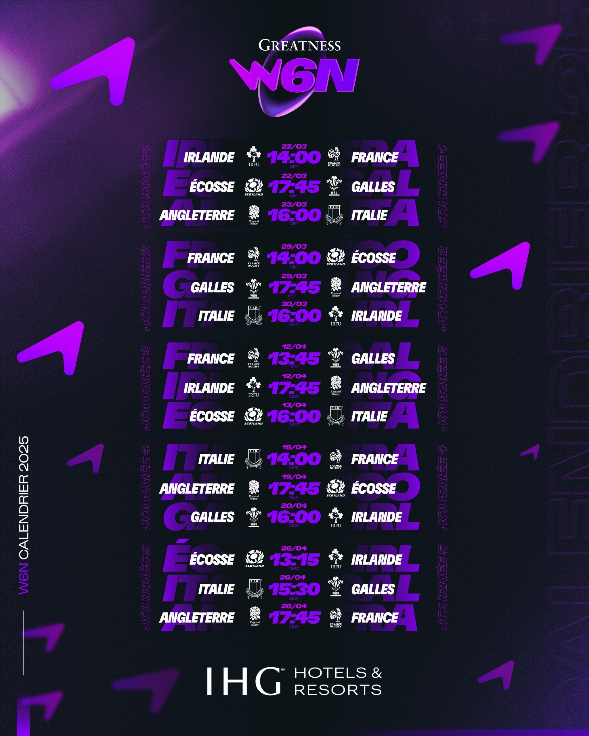 rugby féminin calendrier