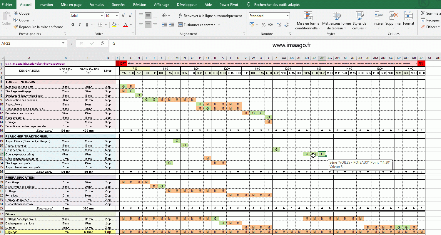TUTORIEL EXCEL Planning De Ressources IMAAGO 