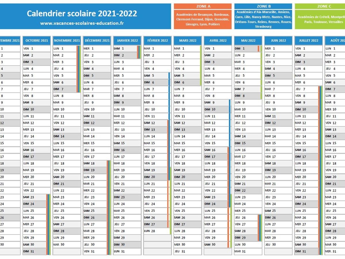 Vacances Scolaire T l chargez Le Calendrier Officiel De L ann e 2021 2022