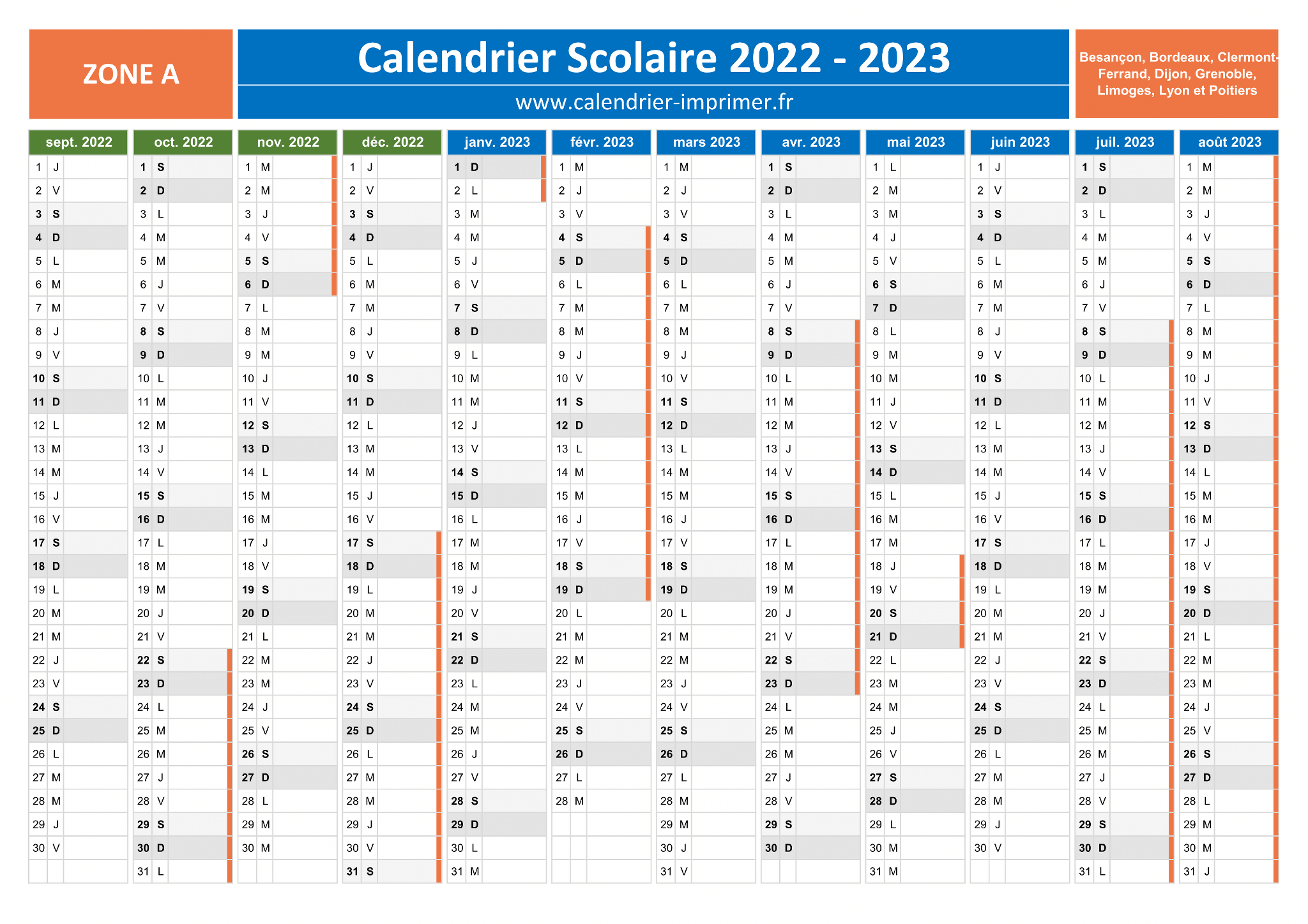 Vacances Scolaires 2022 2023 De La Zone A