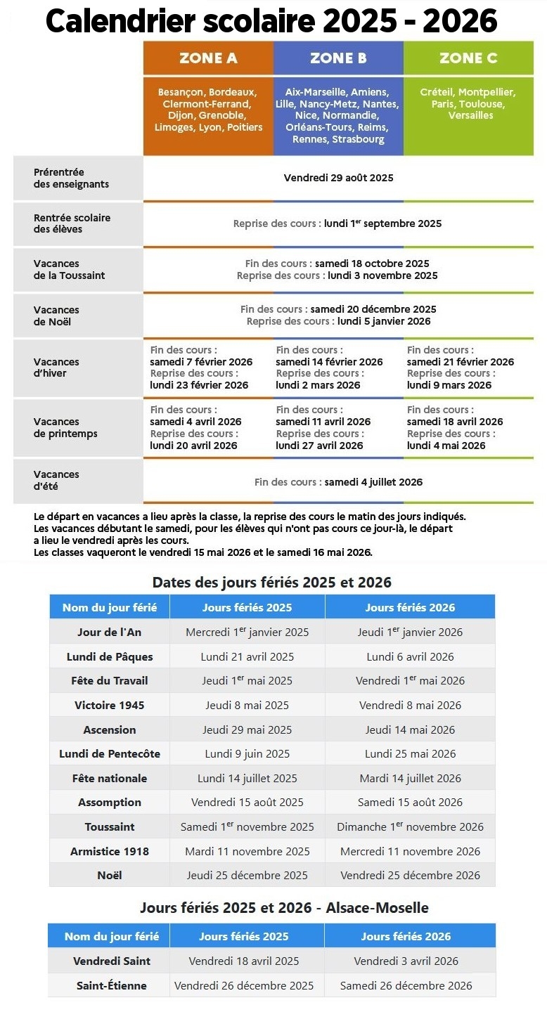 Vacances Scolaires 2024 2025 Et 2025 2026 M tropole Et Outre Mer CFDT UFETAM