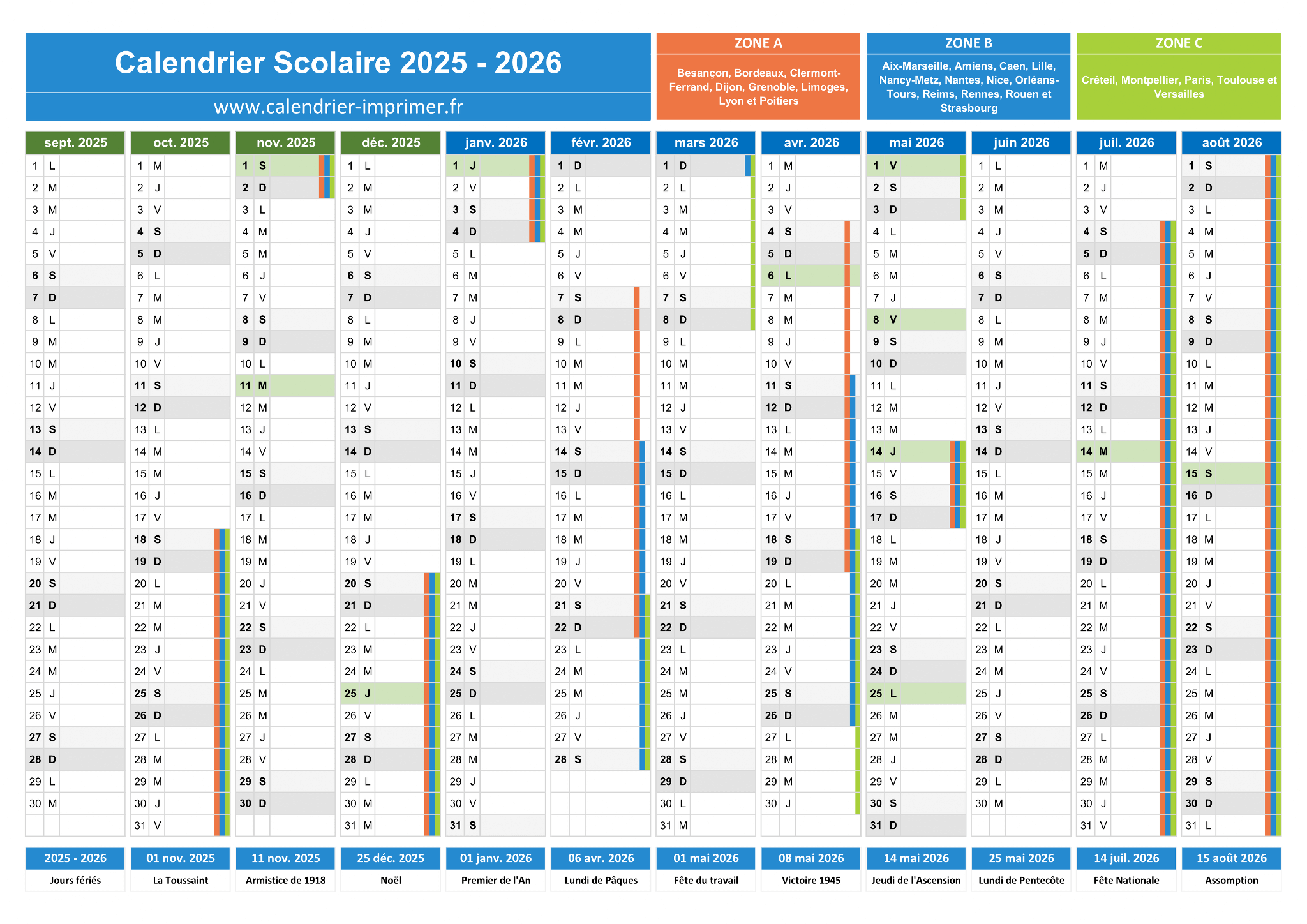 Vacances Scolaires 2025 2026